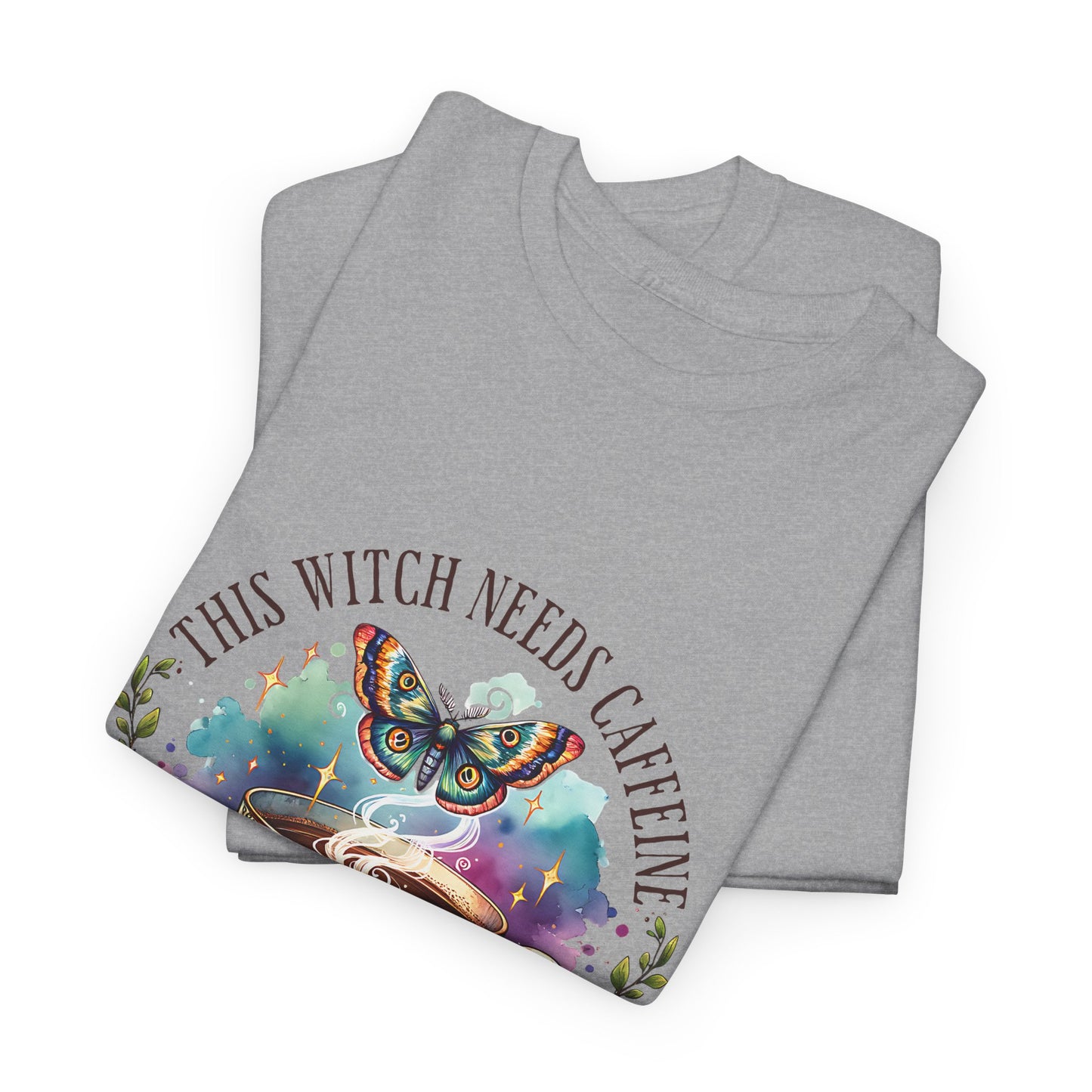 Witchy Cotton Tee, Funny Cotton T-Shirt, Gift for Witches, Magical Apparel, Halloween T-Shirt, Casual Wear, Coffee Lover's Tee