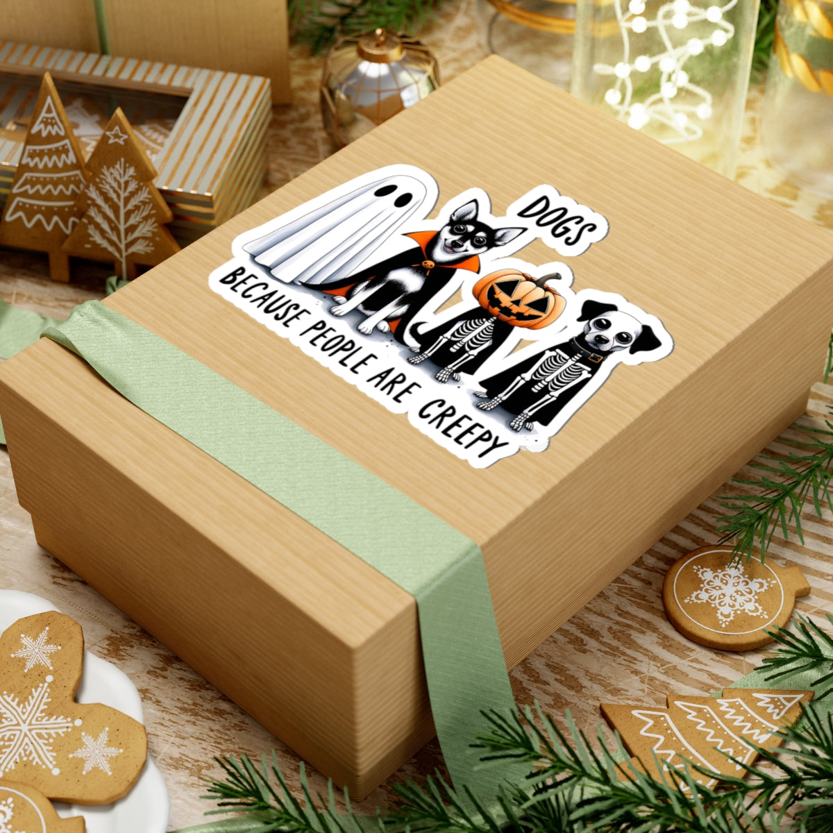 Cute Dog-Themed Halloween Stickers, Perfect for Laptop Decor, Planner Accents, Gifts for Dog Lovers, Trick-or-Treat Decoration