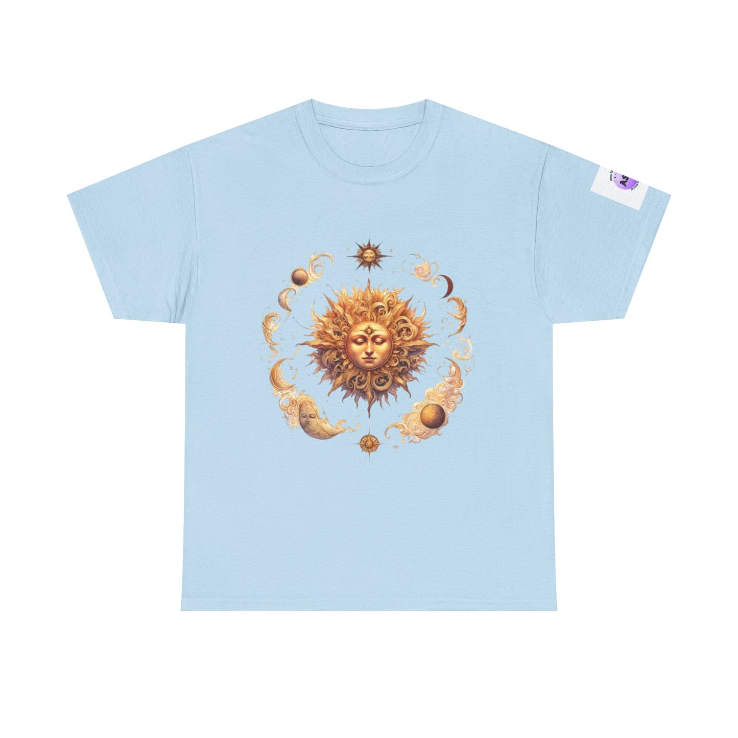 Celestial Sun Graphic Tee | Unisex Heavy Cotton T-Shirt, Astrology Gift, Casual Wear, Summer Outfit, Music Festival Top
