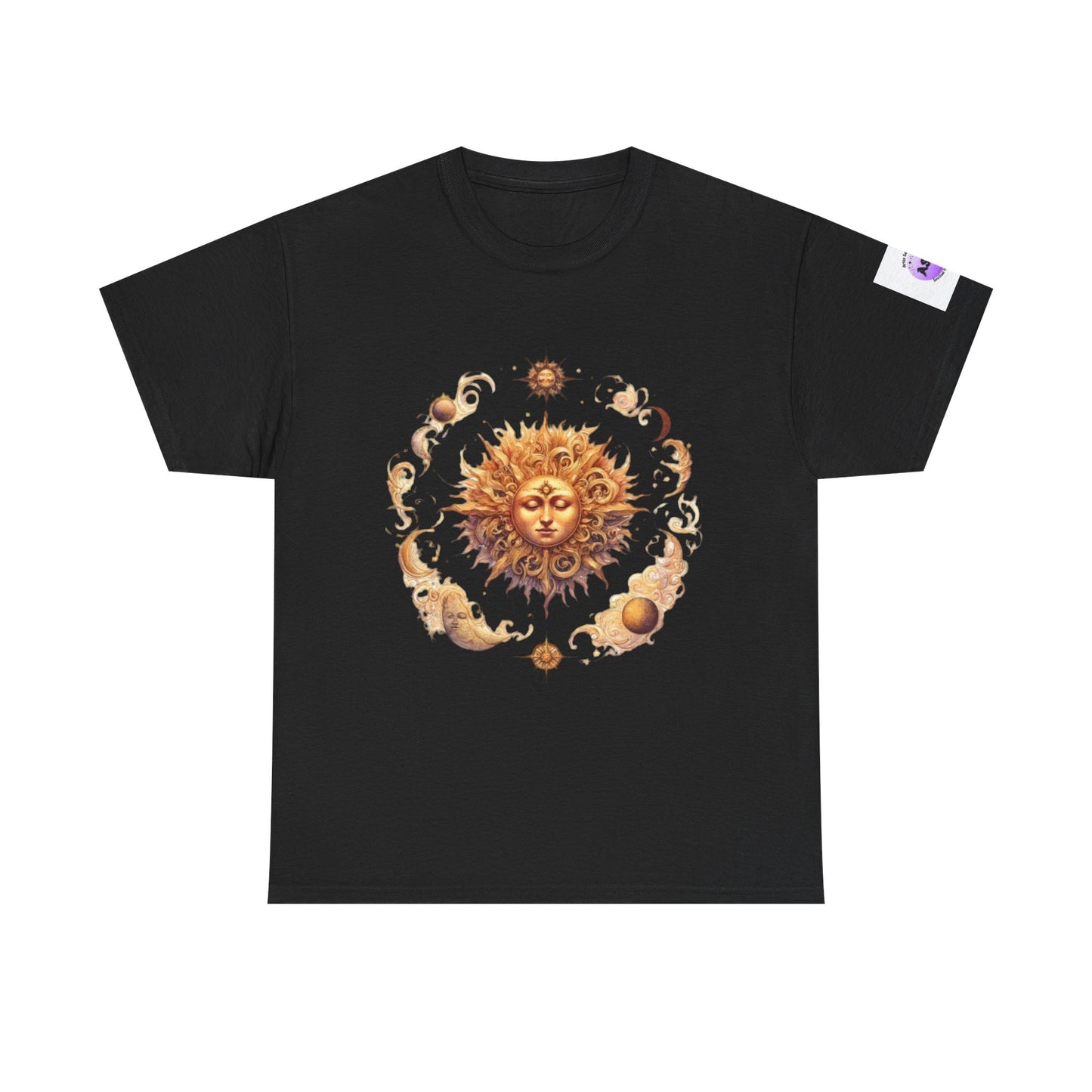 Celestial Sun Graphic Tee | Unisex Heavy Cotton T-Shirt, Astrology Gift, Casual Wear, Summer Outfit, Music Festival Top