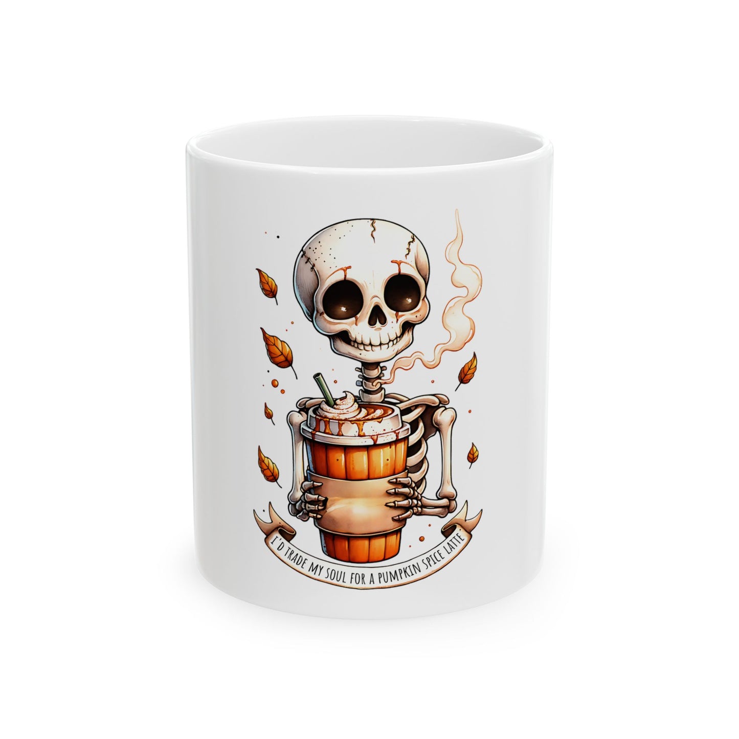 Halloween Skeleton Pumpkin Spice Ceramic Mug
