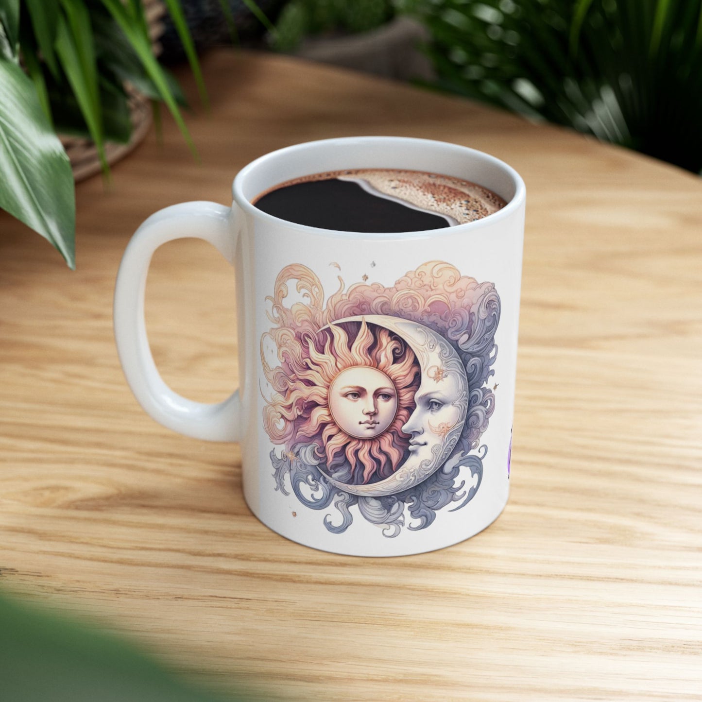 Celestial Dreams Mug - Cosmic Art, Astrology Gift, Coffee Lover, Moon & Sun Design, 11oz