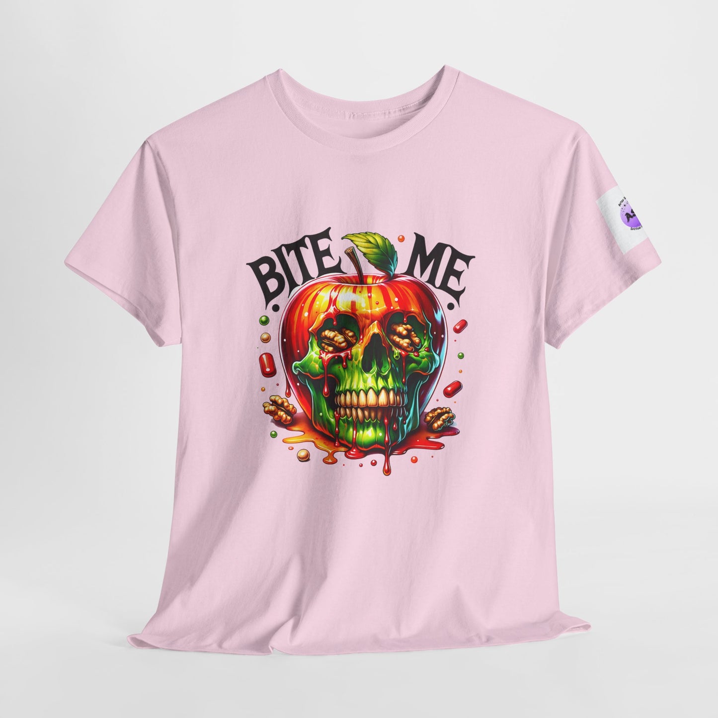 Halloween-Themed Unisex Heavy Cotton Tee - "Bite Me" Graphic Shirt, Spooky Apparel, Costume Party Shirt, Horror Lover Gift, Fall Fashion