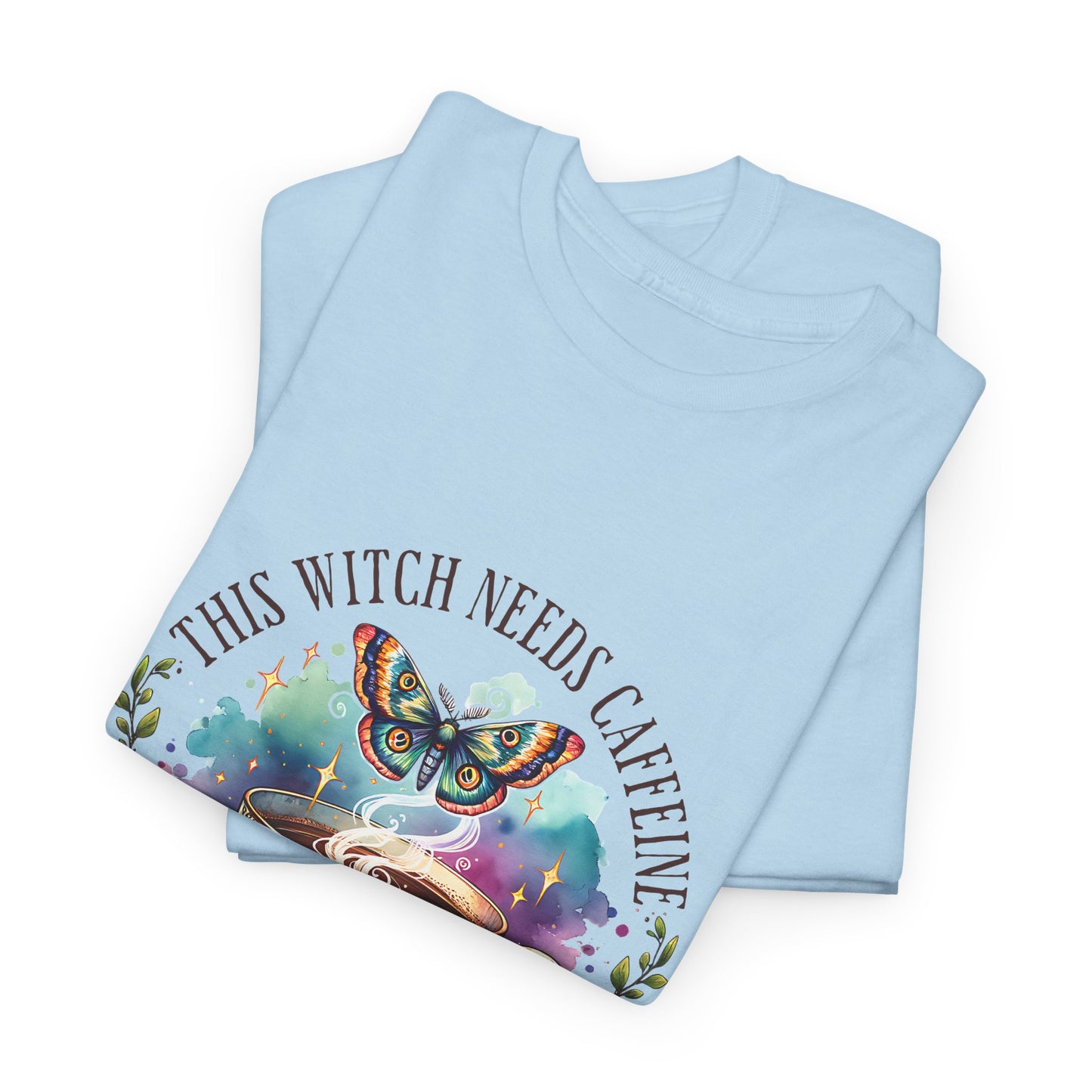 Witchy Cotton Tee, Funny Cotton T-Shirt, Gift for Witches, Magical Apparel, Halloween T-Shirt, Casual Wear, Coffee Lover's Tee