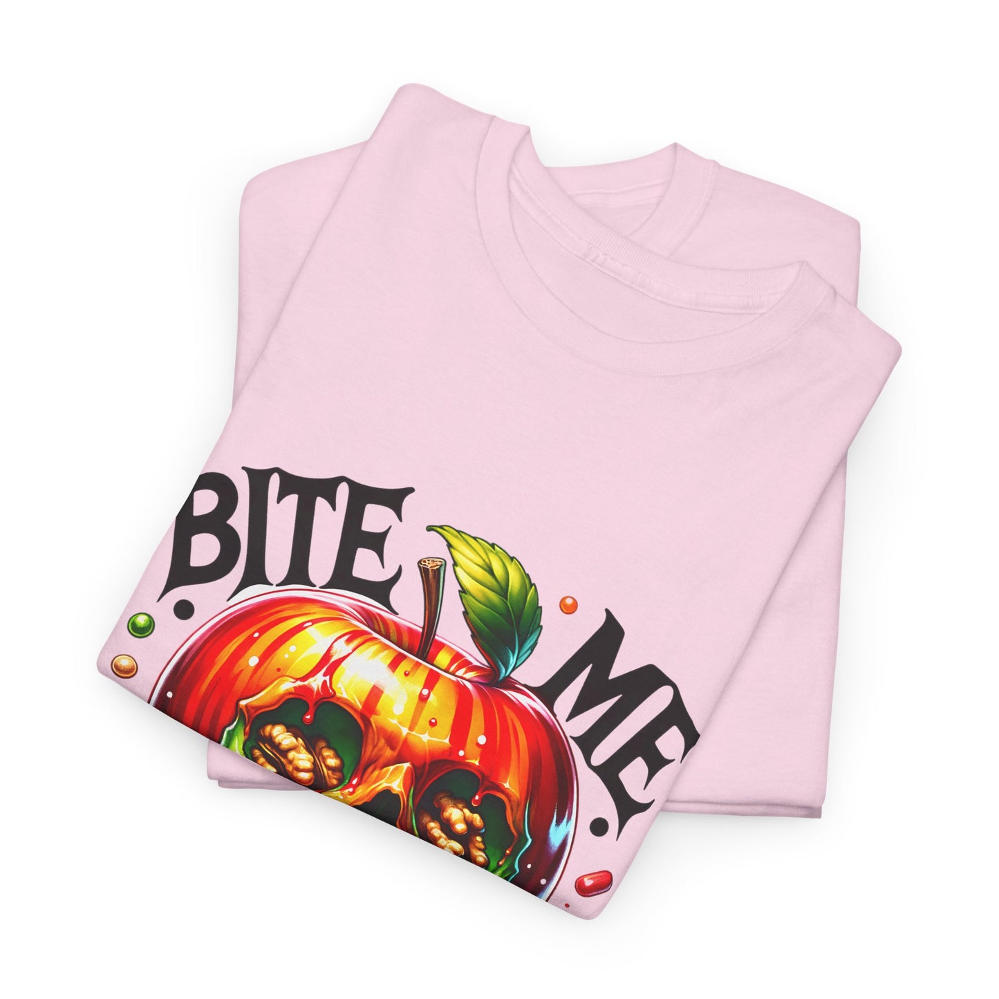 Halloween-Themed Unisex Heavy Cotton Tee - "Bite Me" Graphic Shirt, Spooky Apparel, Costume Party Shirt, Horror Lover Gift, Fall Fashion