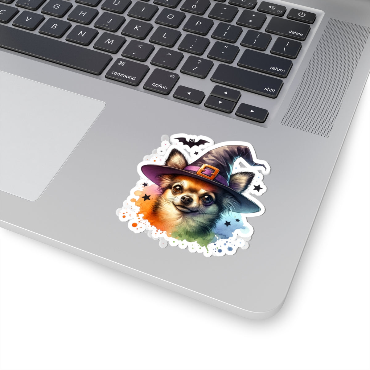 Halloween Chihuahua Witch Kiss-Cut Stickers, Cute Pet Stickers, Spooky Decor, Laptop Decals, Trick or Treat Party Favors
