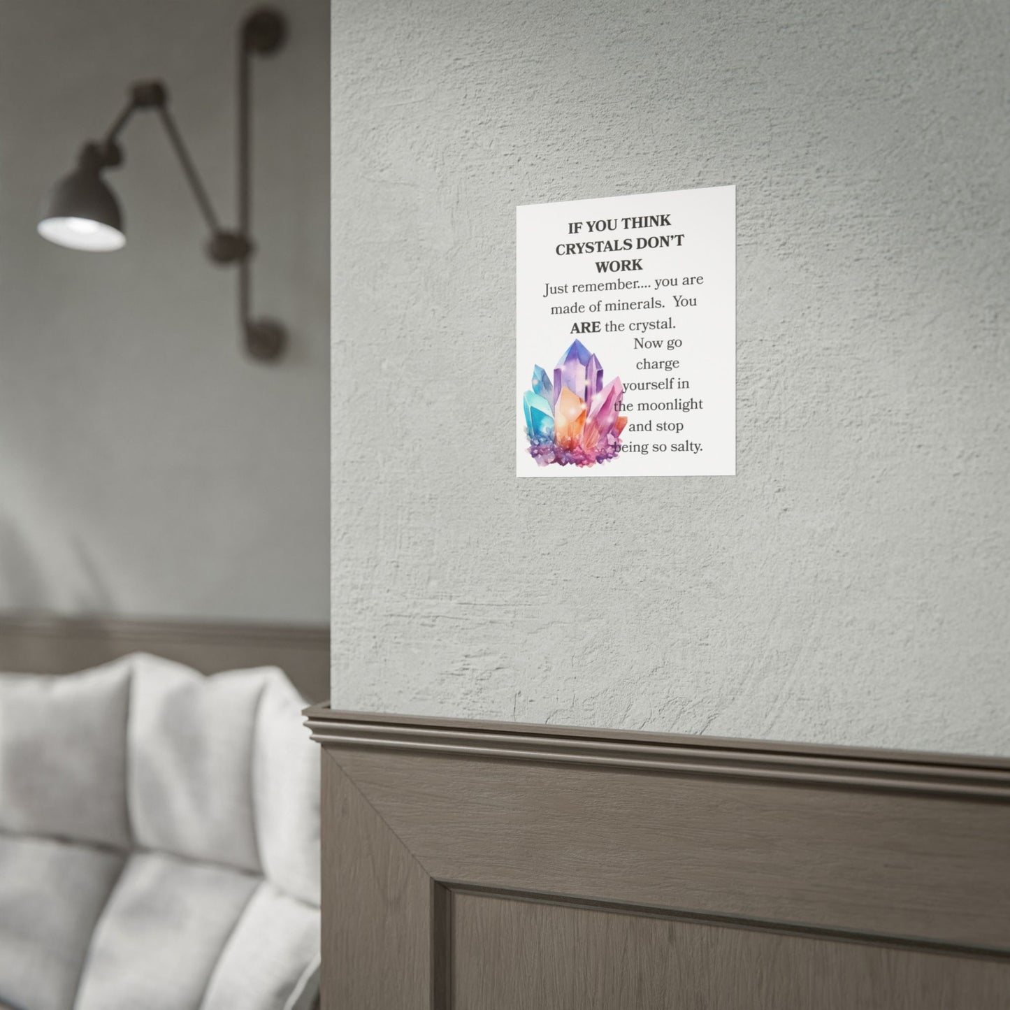 Crystal-Themed Wall Art Posters, Motivational Home Decor, Self-Care Gift, Boho Decor, Inspirational Wall Art