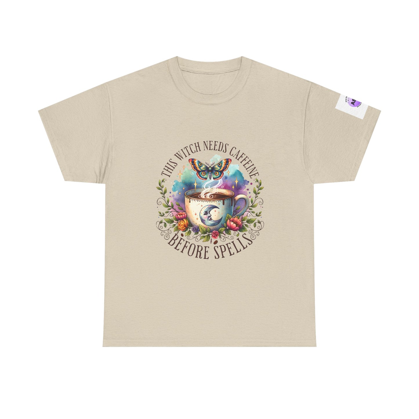 Witchy Cotton Tee, Funny Cotton T-Shirt, Gift for Witches, Magical Apparel, Halloween T-Shirt, Casual Wear, Coffee Lover's Tee