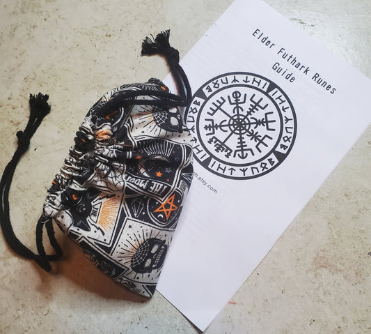 Runes with tarot print bag