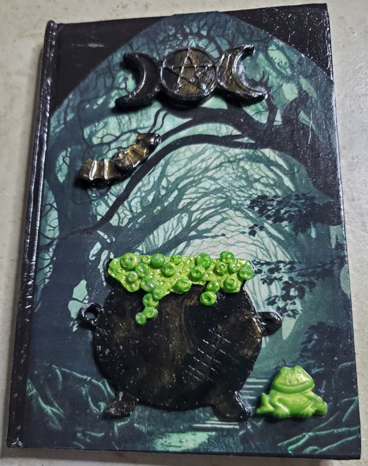 Hand painted witches cauldron journal