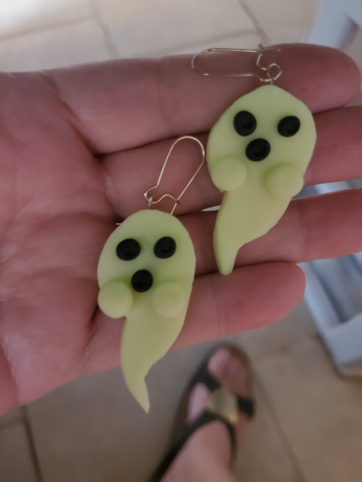 Glowing ghost earrings