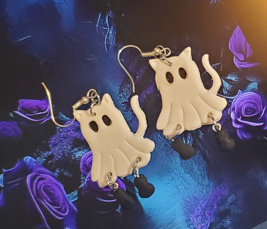 Ghost Cat Earrings