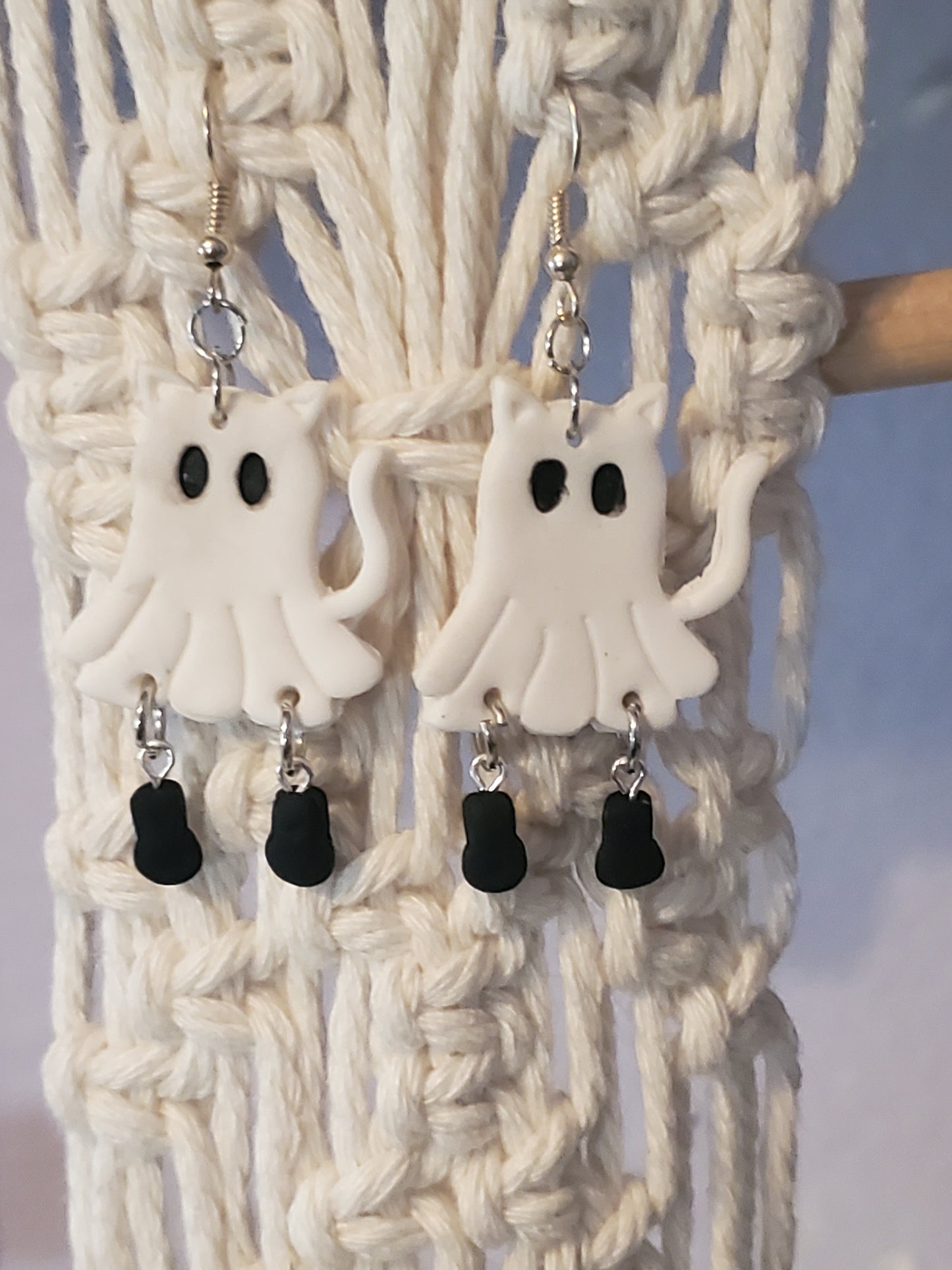 Ghost Cat Earrings