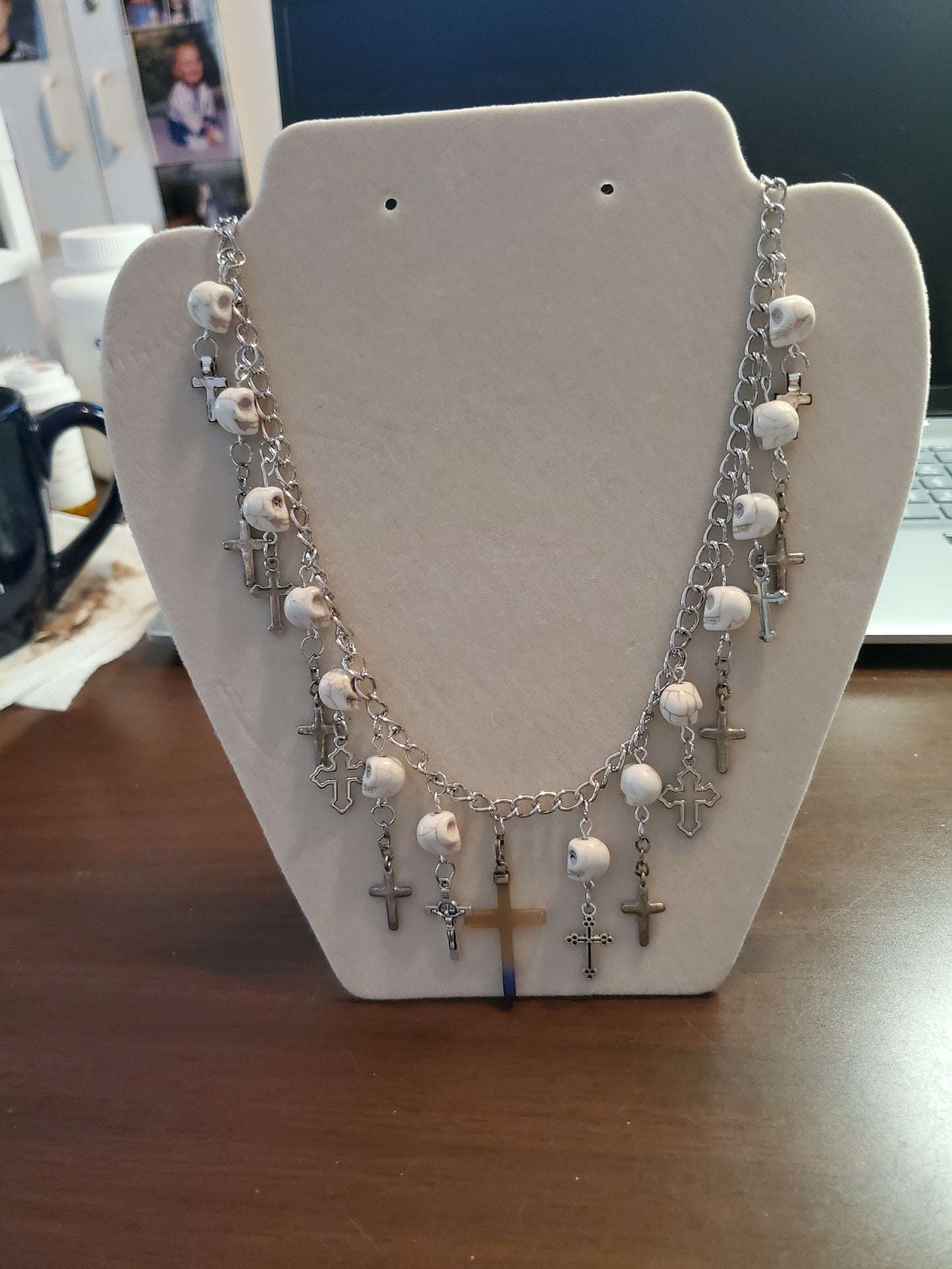 Skulls and crosses necklace