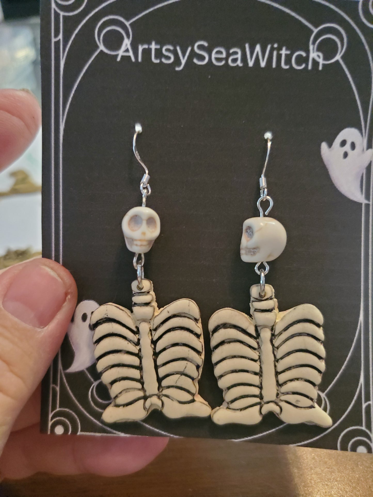 Halloween skeleton earrings