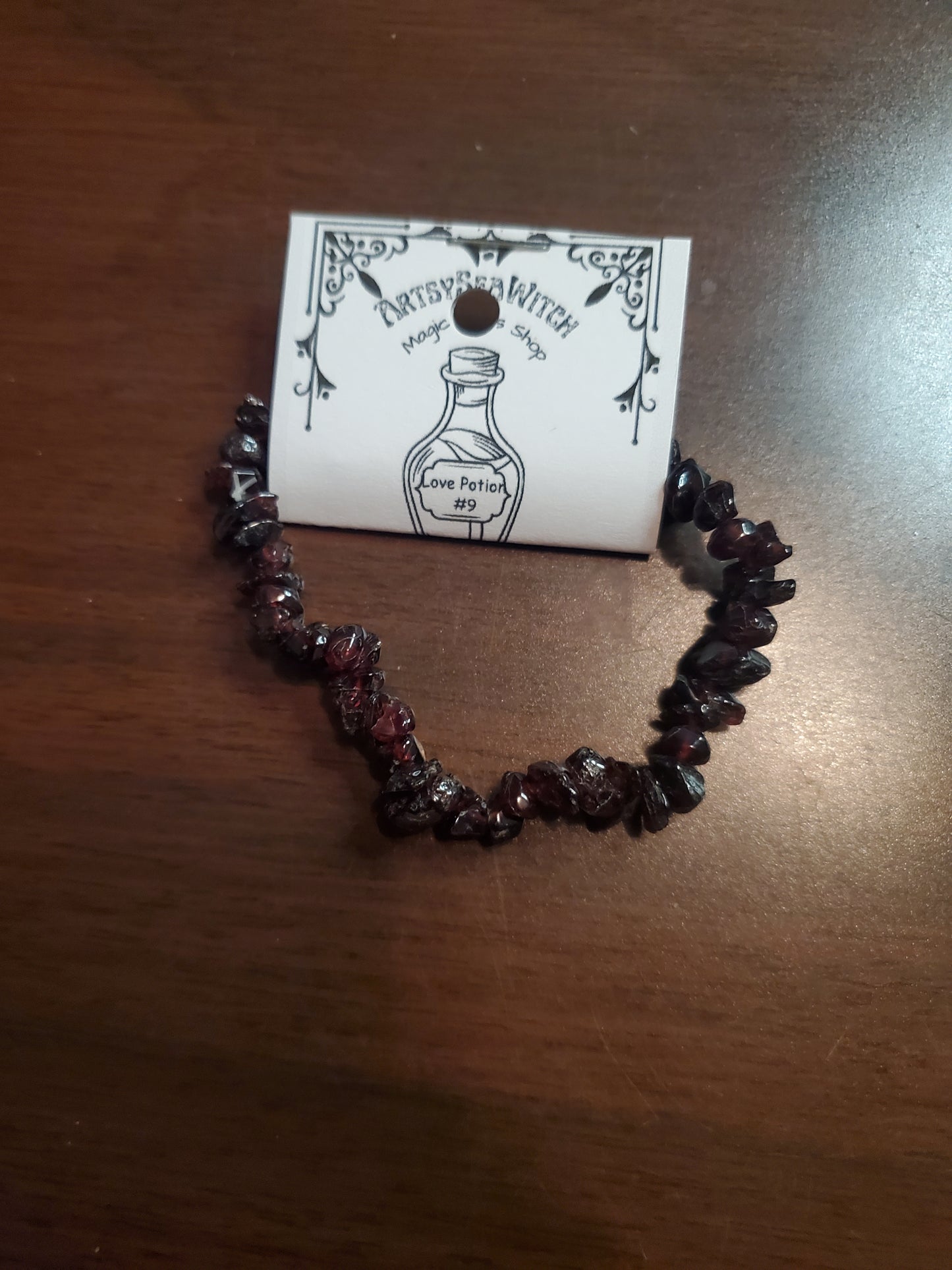 Natural Garnet Chip Stretch Bracelet