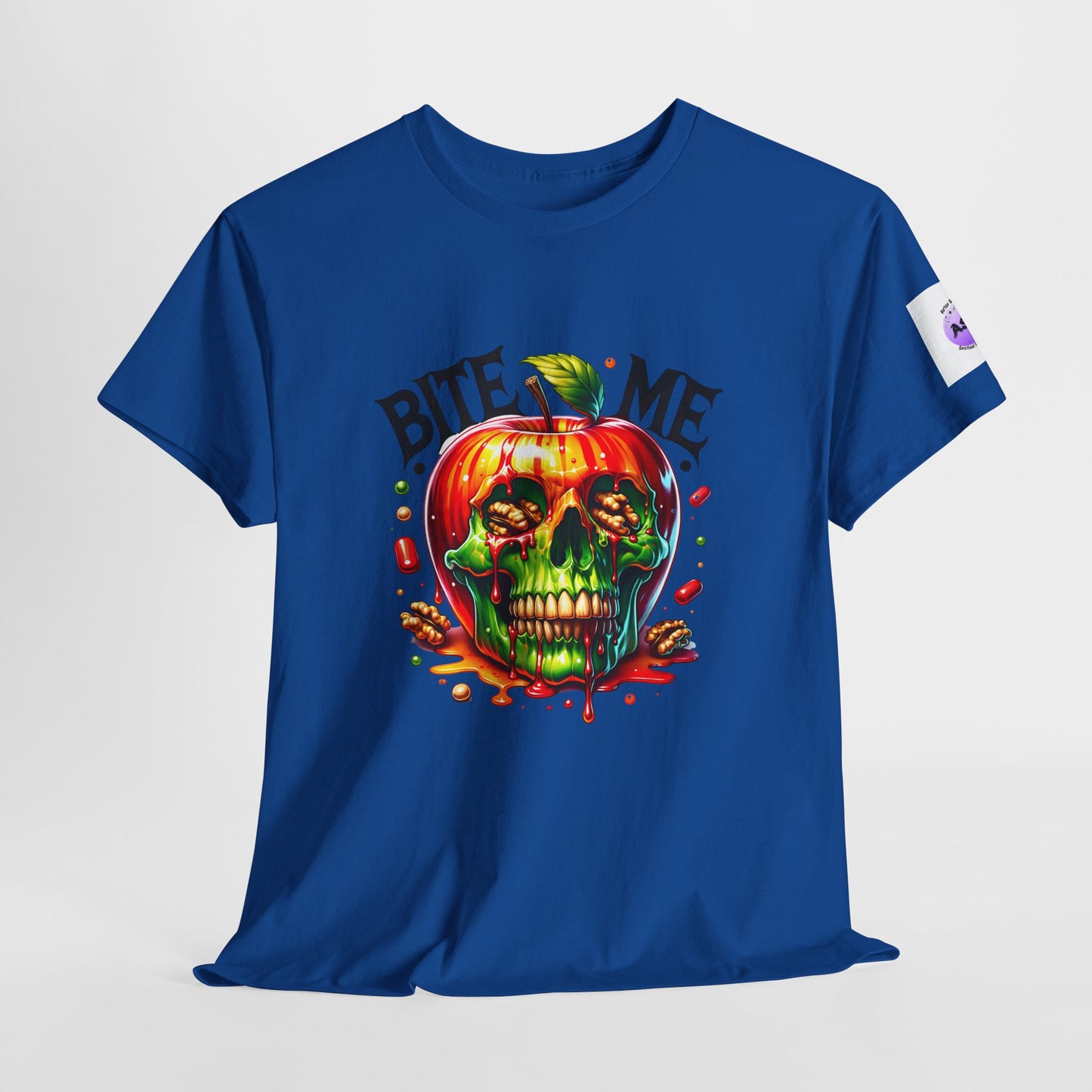 Halloween-Themed Unisex Heavy Cotton Tee - "Bite Me" Graphic Shirt, Spooky Apparel, Costume Party Shirt, Horror Lover Gift, Fall Fashion