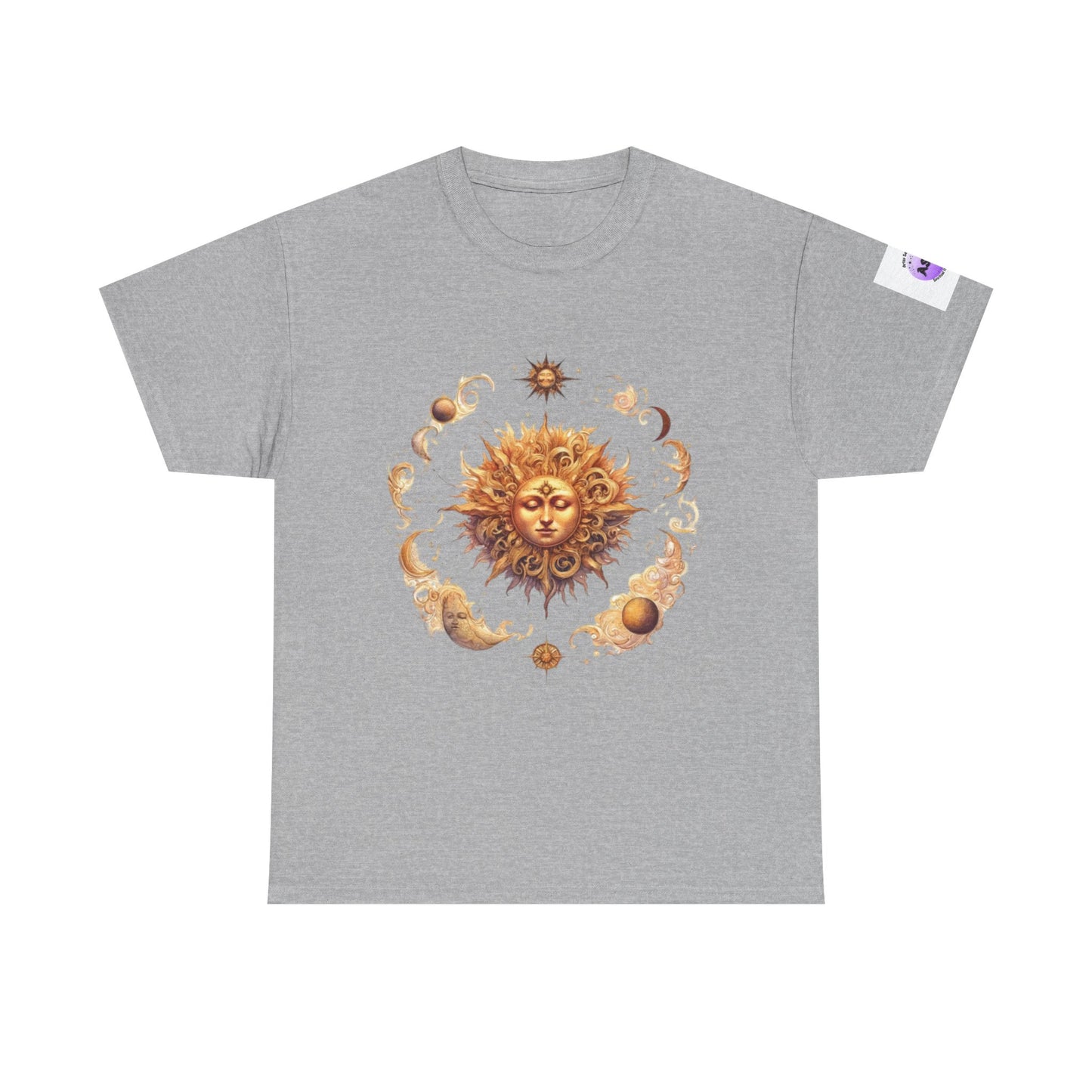 Celestial Sun Graphic Tee | Unisex Heavy Cotton T-Shirt, Astrology Gift, Casual Wear, Summer Outfit, Music Festival Top