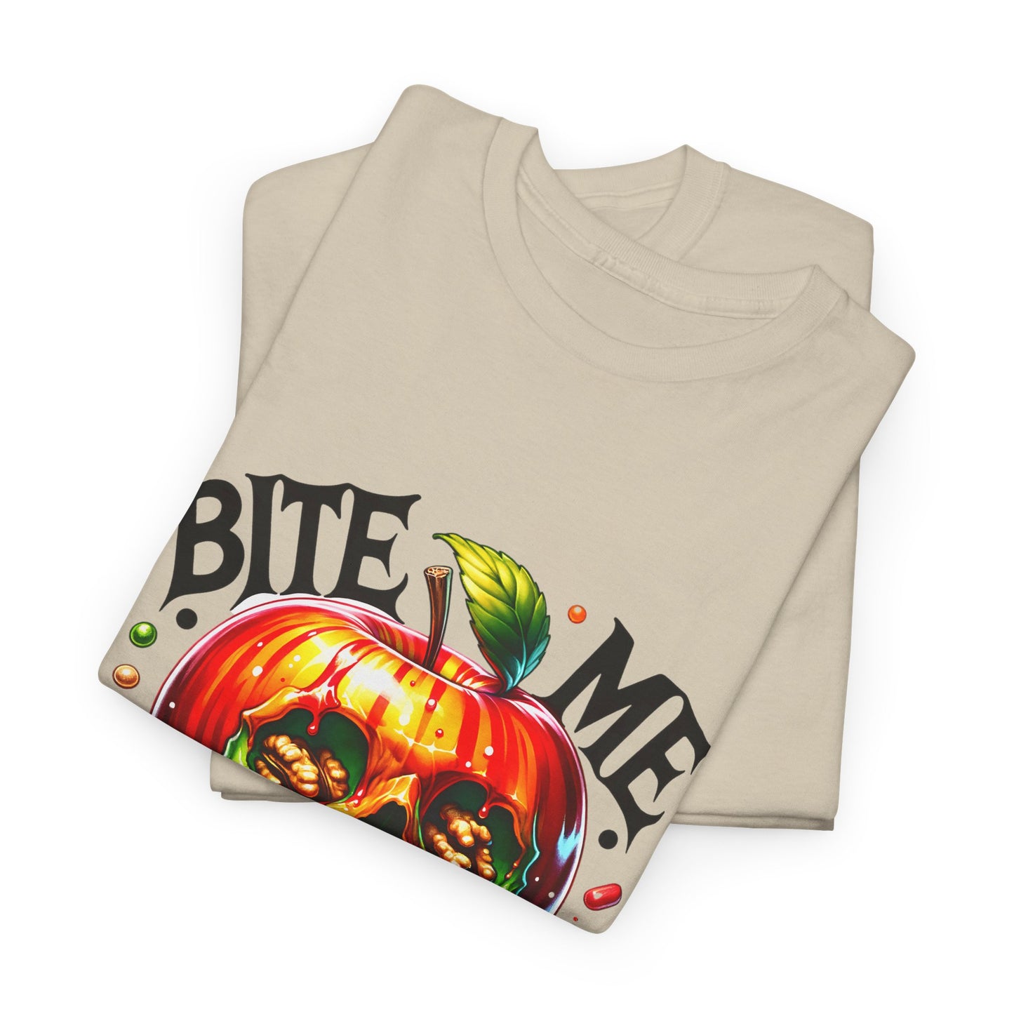 Halloween-Themed Unisex Heavy Cotton Tee - "Bite Me" Graphic Shirt, Spooky Apparel, Costume Party Shirt, Horror Lover Gift, Fall Fashion