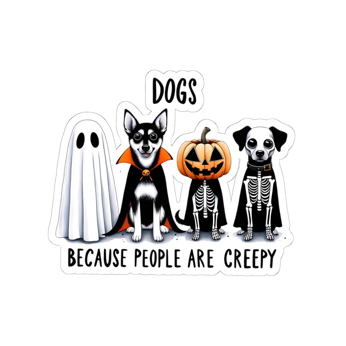 Cute Dog-Themed Halloween Stickers, Perfect for Laptop Decor, Planner Accents, Gifts for Dog Lovers, Trick-or-Treat Decoration