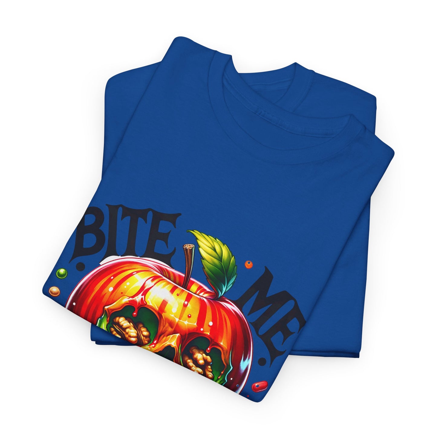 Halloween-Themed Unisex Heavy Cotton Tee - "Bite Me" Graphic Shirt, Spooky Apparel, Costume Party Shirt, Horror Lover Gift, Fall Fashion