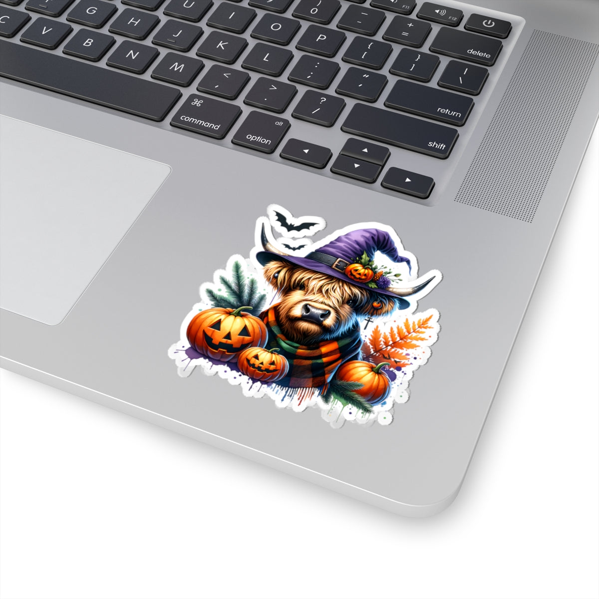 Halloween Highland Cow Stickers, Pumpkin Decor, Spooky Season, Cute Cow Art, Fall Vibes, Laptop Stickers