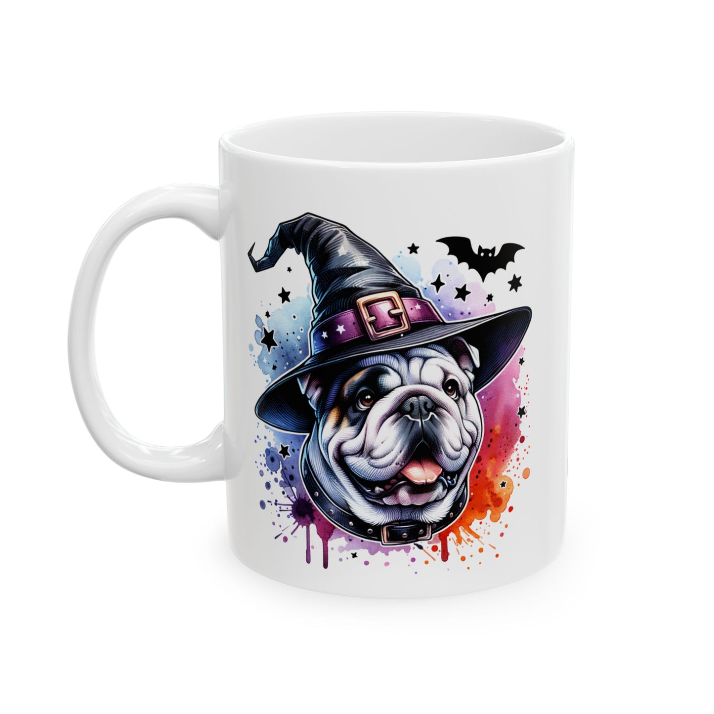 Whimsical Halloween Bulldog Mug | Cute Pet Lover Gift | Coffee Cup | Dog-Themed Decor | 11oz & 15oz Options
