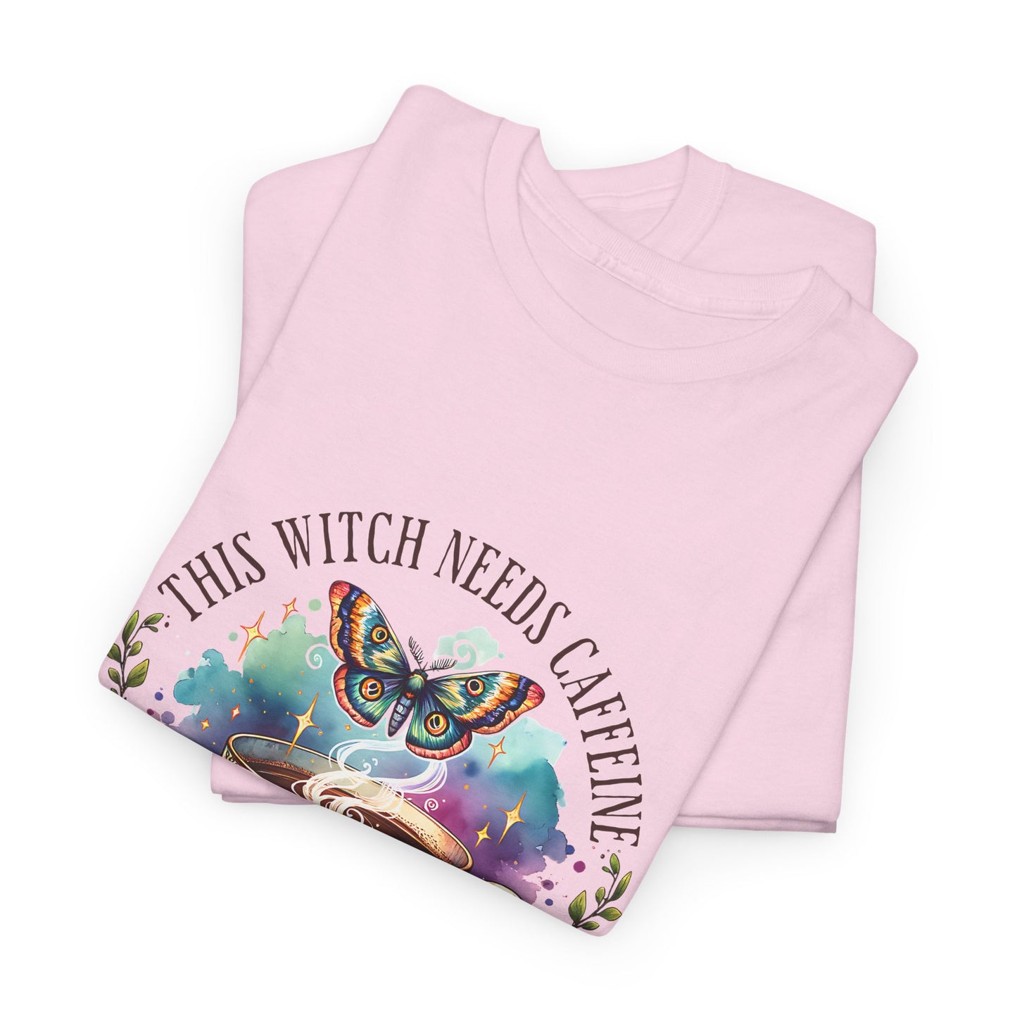 Witchy Cotton Tee, Funny Cotton T-Shirt, Gift for Witches, Magical Apparel, Halloween T-Shirt, Casual Wear, Coffee Lover's Tee