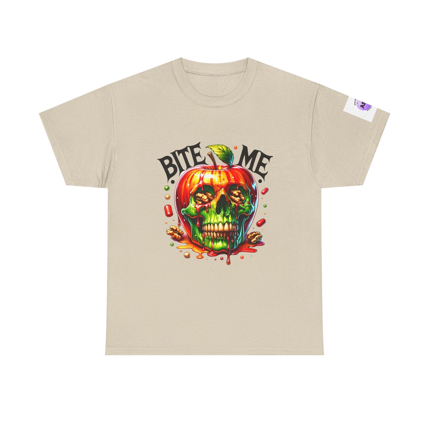 Halloween-Themed Unisex Heavy Cotton Tee - "Bite Me" Graphic Shirt, Spooky Apparel, Costume Party Shirt, Horror Lover Gift, Fall Fashion