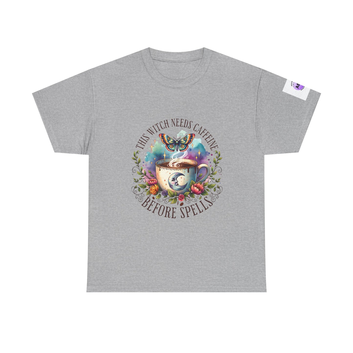 Witchy Cotton Tee, Funny Cotton T-Shirt, Gift for Witches, Magical Apparel, Halloween T-Shirt, Casual Wear, Coffee Lover's Tee