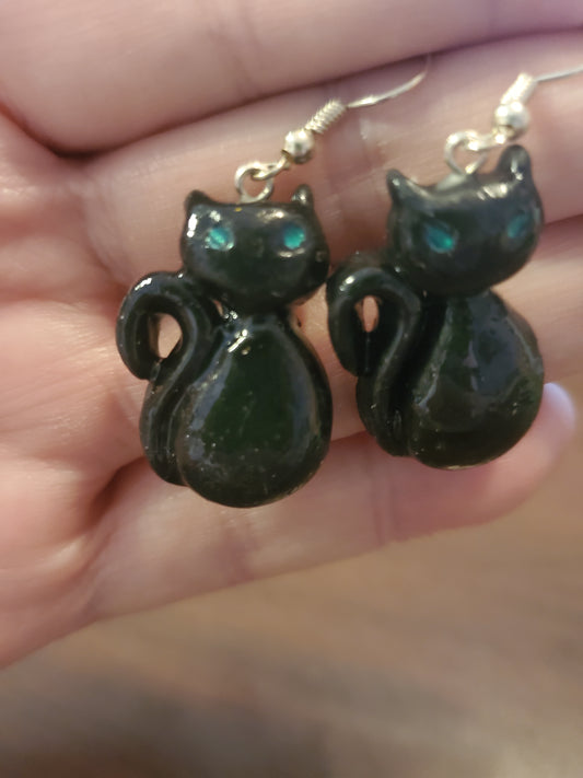 Magical Black Cat earrings