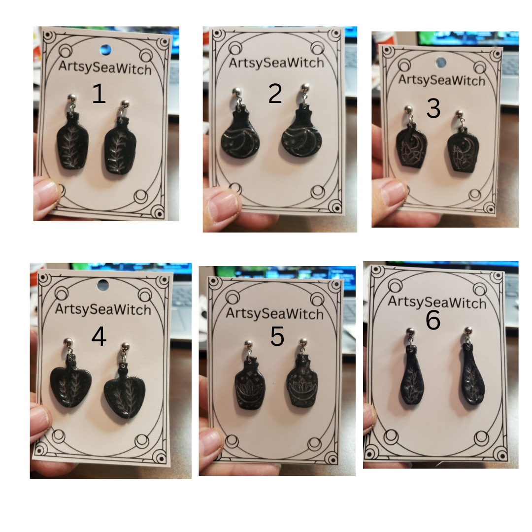 Potion bottle earrings