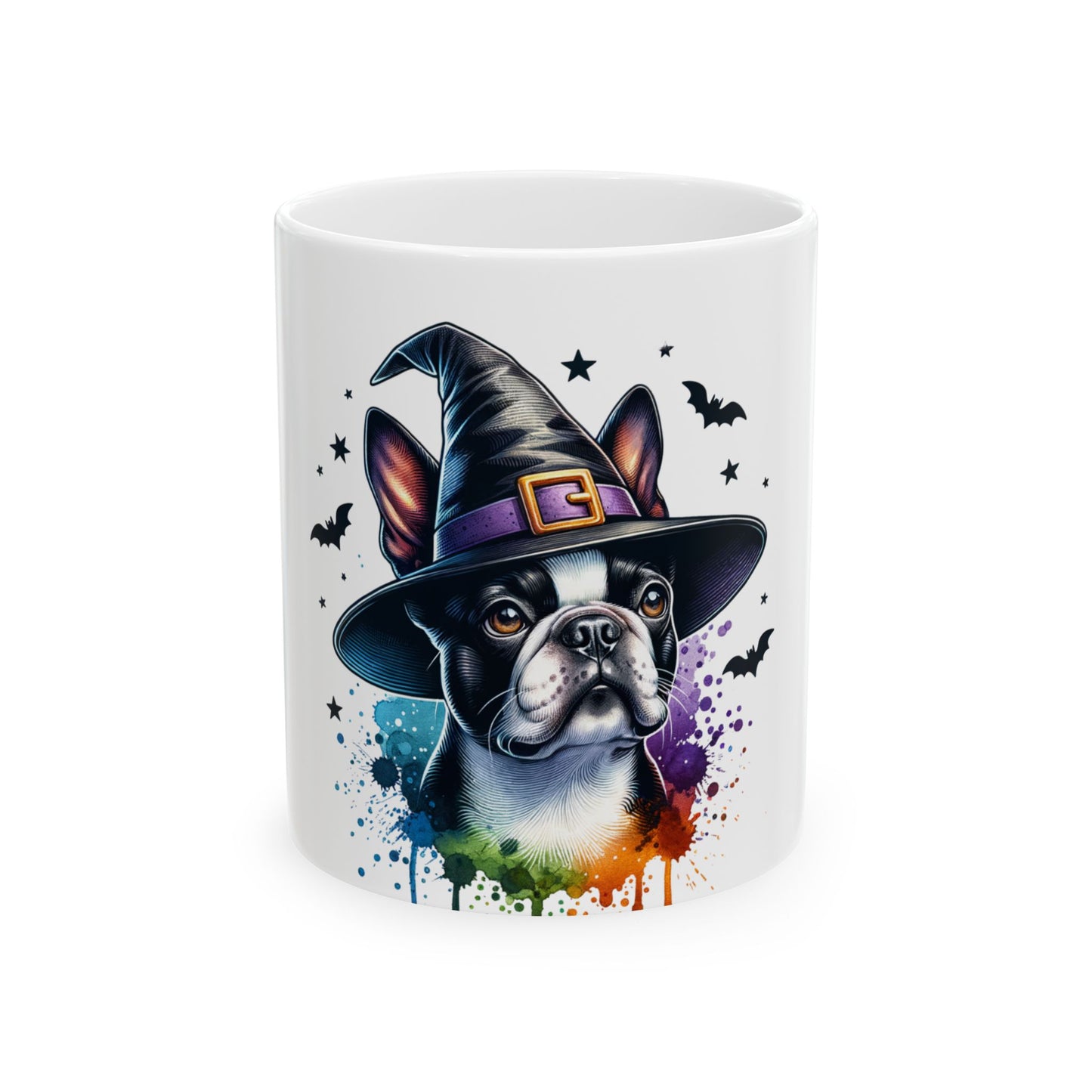 Cute French Bulldog with Witch Hat