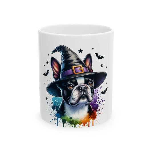 Cute French Bulldog with Witch Hat