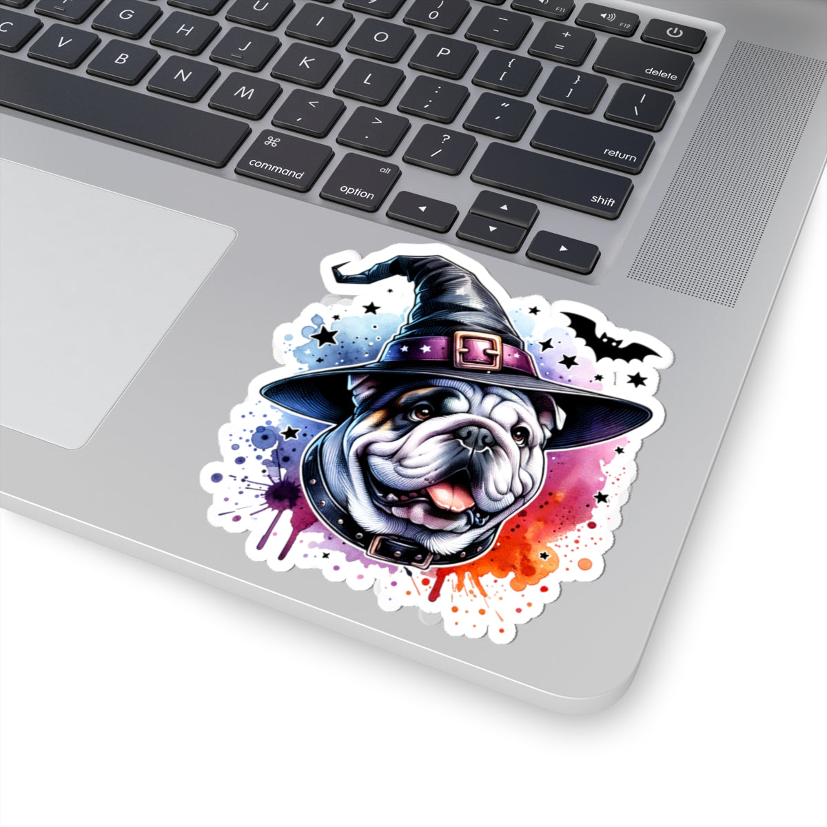 Halloween Bulldog Witch Stickers, Dog Lover Gift, Fall Decor, Halloween Party Favors, Cute Pet Stickers, Laptop Stickers