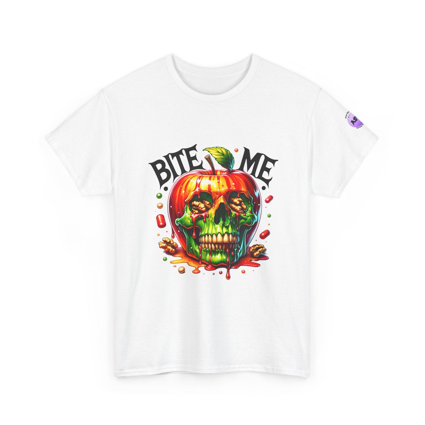 Halloween-Themed Unisex Heavy Cotton Tee - "Bite Me" Graphic Shirt, Spooky Apparel, Costume Party Shirt, Horror Lover Gift, Fall Fashion
