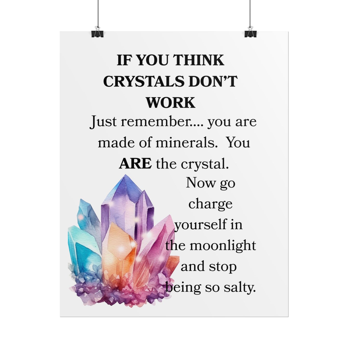 Crystal-Themed Wall Art Posters, Motivational Home Decor, Self-Care Gift, Boho Decor, Inspirational Wall Art