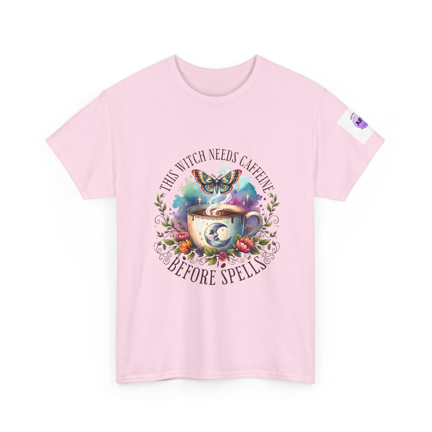 Witchy Cotton Tee, Funny Cotton T-Shirt, Gift for Witches, Magical Apparel, Halloween T-Shirt, Casual Wear, Coffee Lover's Tee