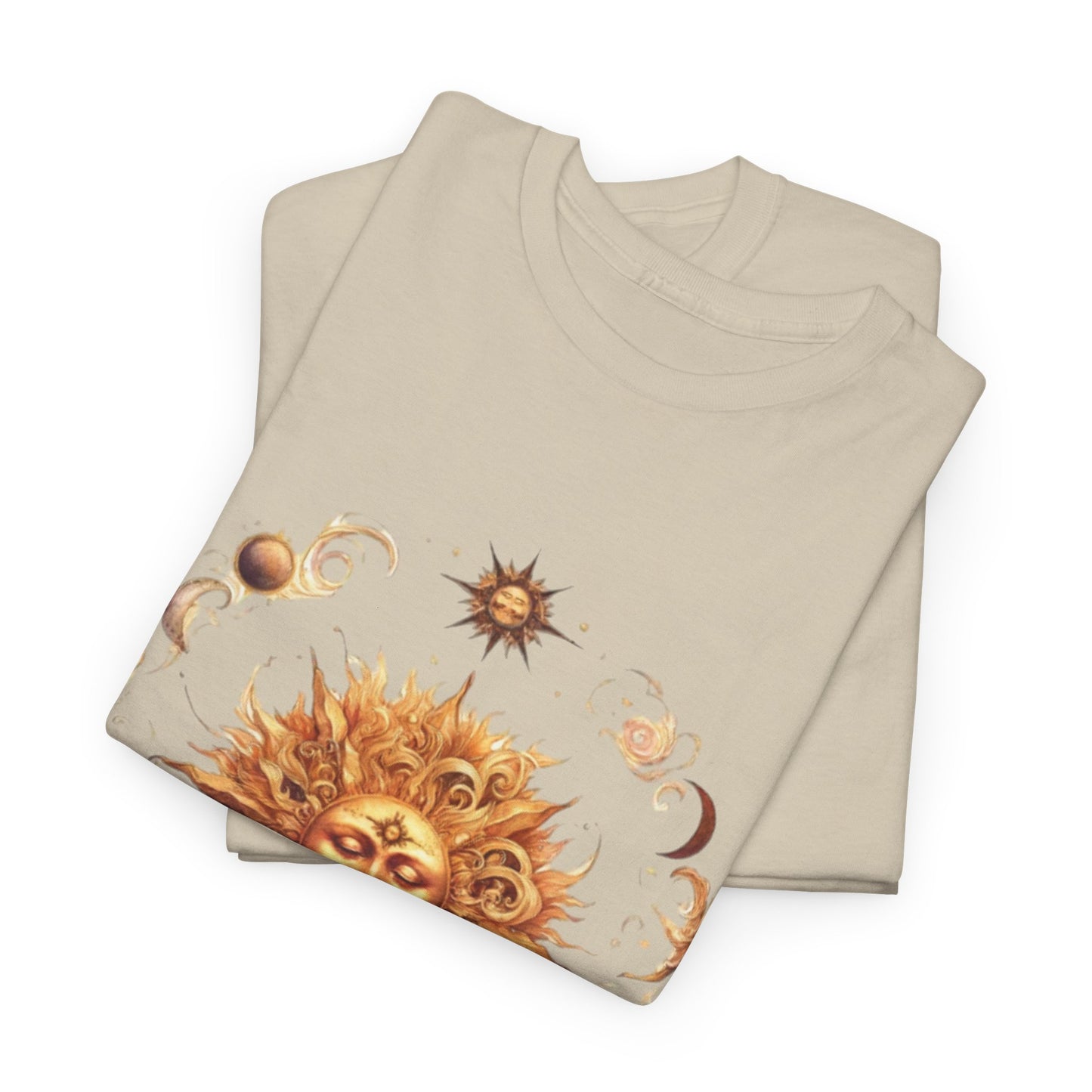 Celestial Sun Graphic Tee | Unisex Heavy Cotton T-Shirt, Astrology Gift, Casual Wear, Summer Outfit, Music Festival Top