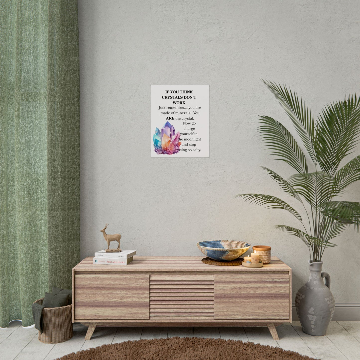 Crystal-Themed Wall Art Posters, Motivational Home Decor, Self-Care Gift, Boho Decor, Inspirational Wall Art