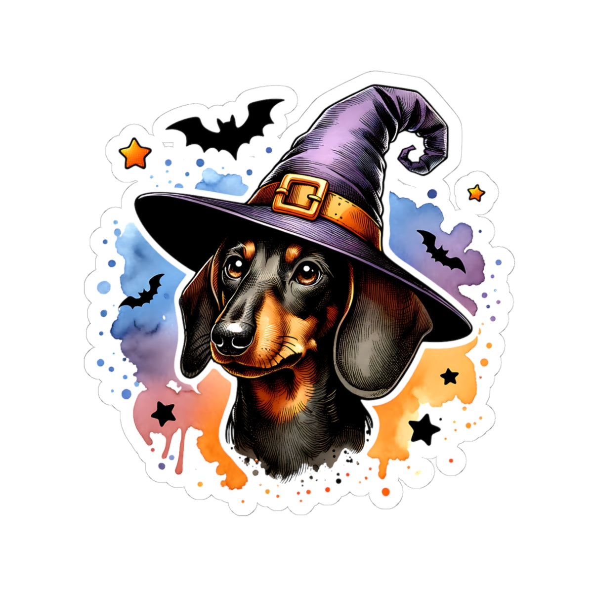 Dachshund Stickers, Halloween Stickers, Witchy stickers,