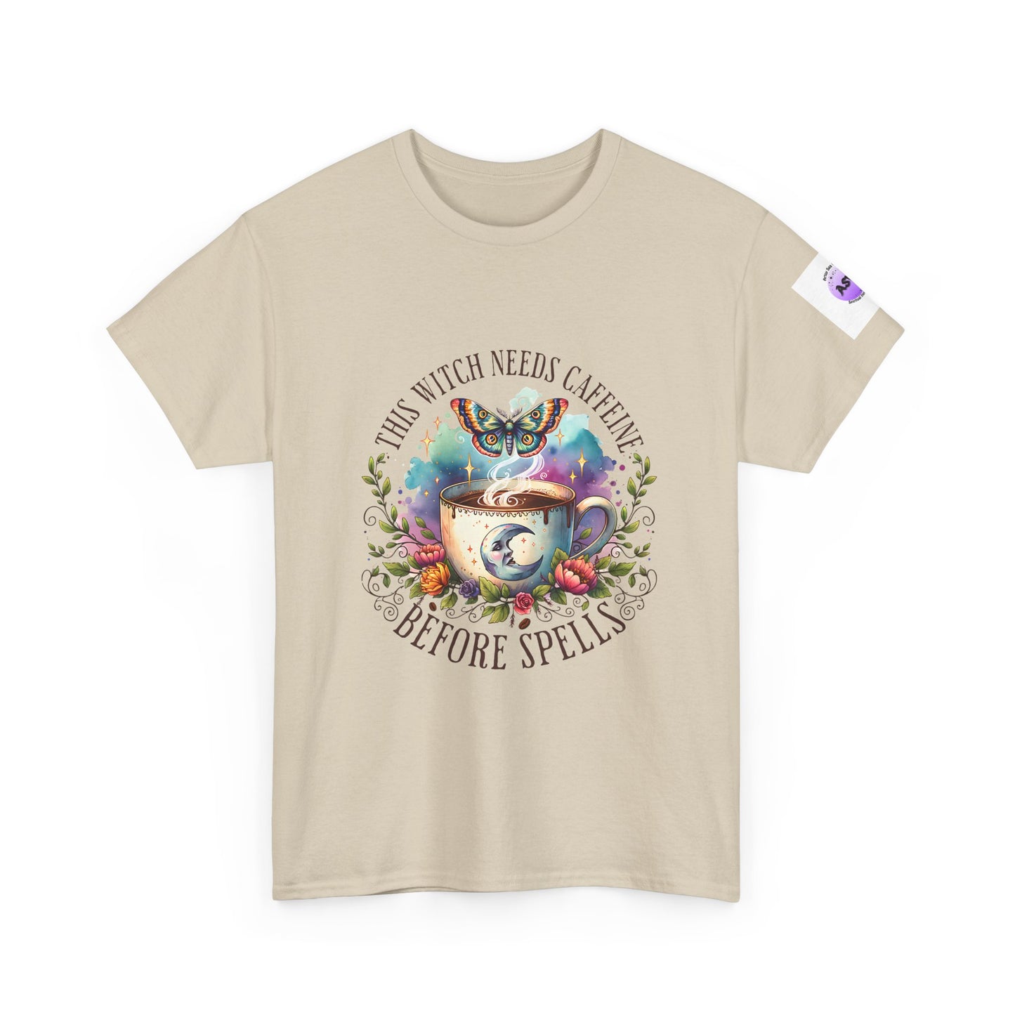 Witchy Cotton Tee, Funny Cotton T-Shirt, Gift for Witches, Magical Apparel, Halloween T-Shirt, Casual Wear, Coffee Lover's Tee