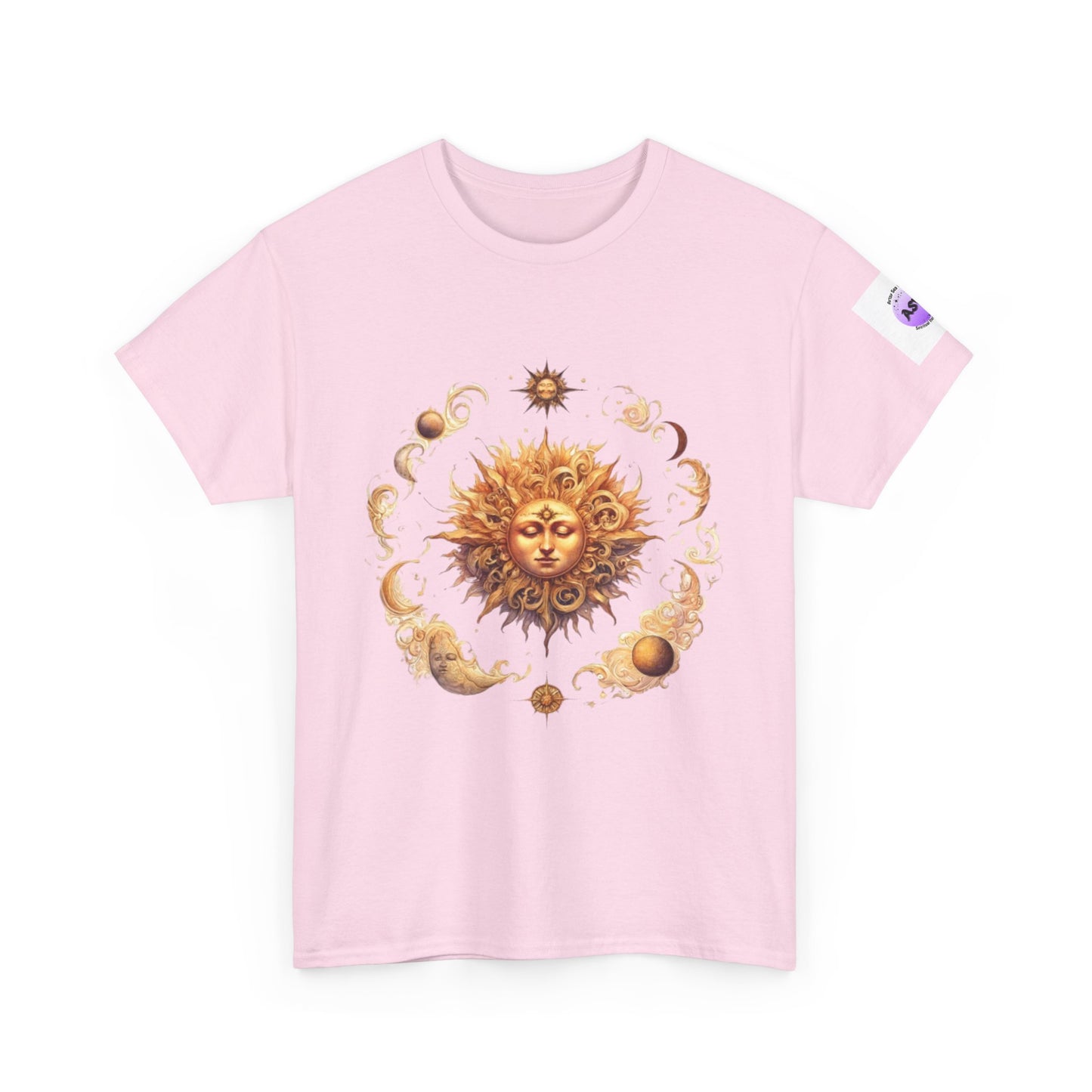 Celestial Sun Graphic Tee | Unisex Heavy Cotton T-Shirt, Astrology Gift, Casual Wear, Summer Outfit, Music Festival Top