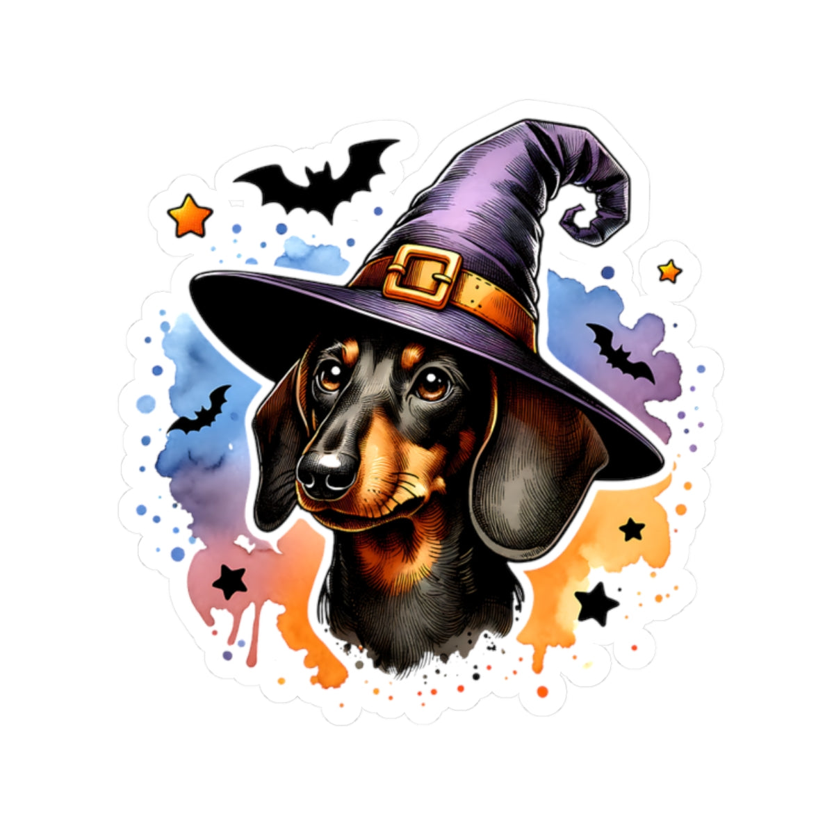Dachshund Stickers, Halloween Stickers, Witchy stickers,