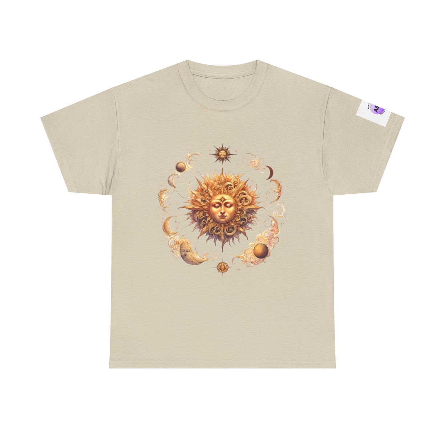 Celestial Sun Graphic Tee | Unisex Heavy Cotton T-Shirt, Astrology Gift, Casual Wear, Summer Outfit, Music Festival Top