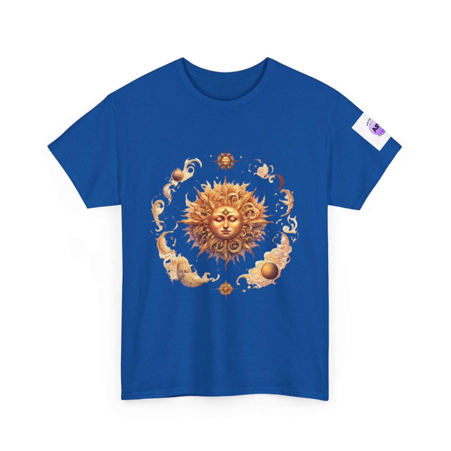 Celestial Sun Graphic Tee | Unisex Heavy Cotton T-Shirt, Astrology Gift, Casual Wear, Summer Outfit, Music Festival Top