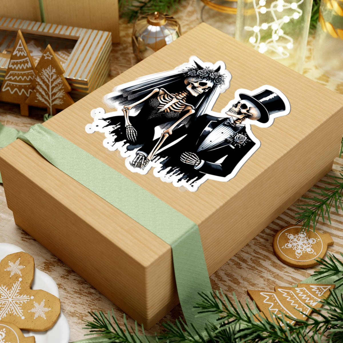 Skeleton Bride and Groom Sticker