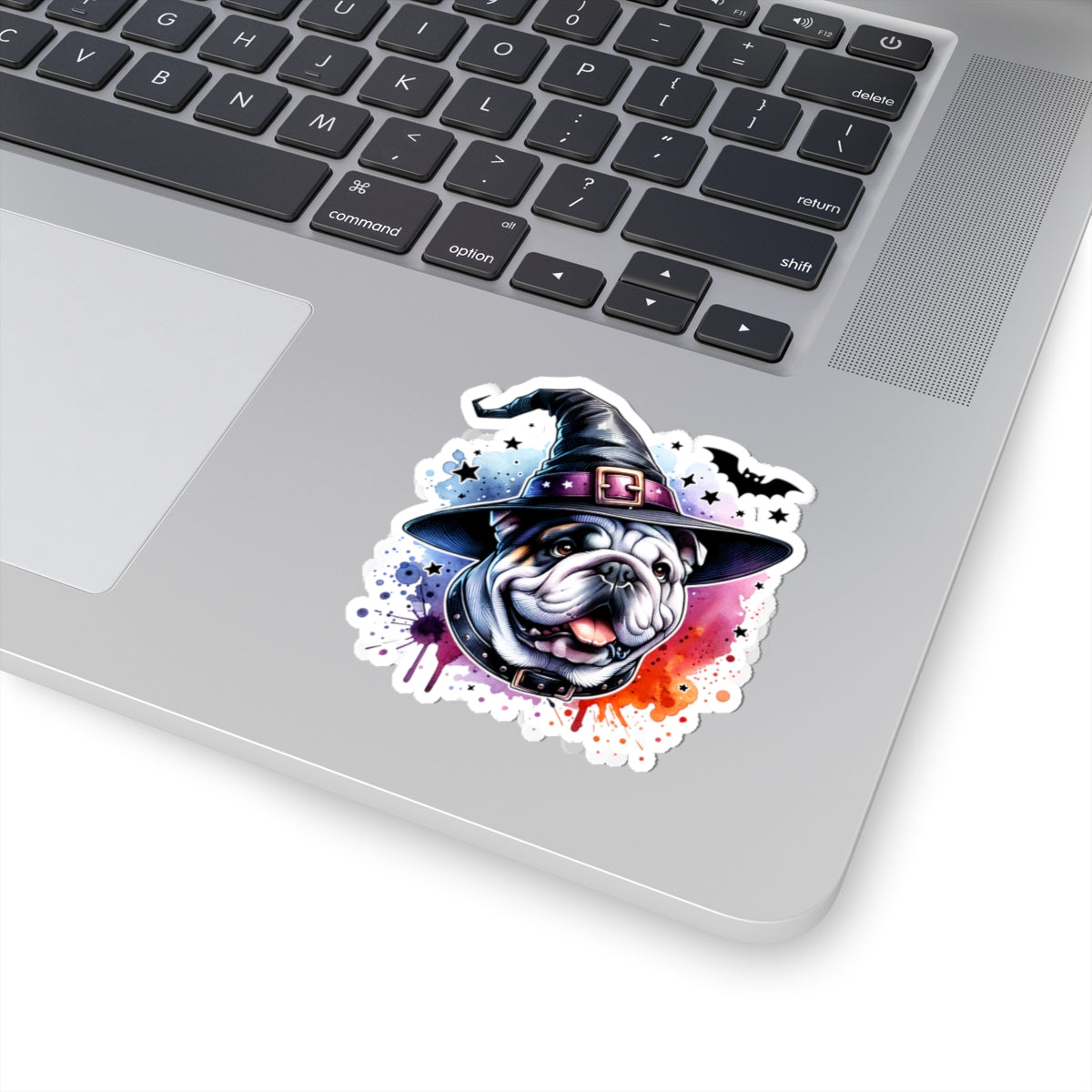 Halloween Bulldog Witch Sticker