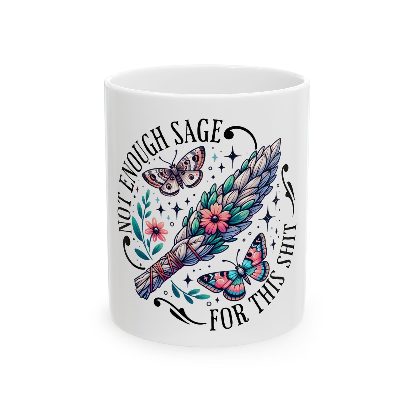 Sage and Butterfly Ceramic Mug