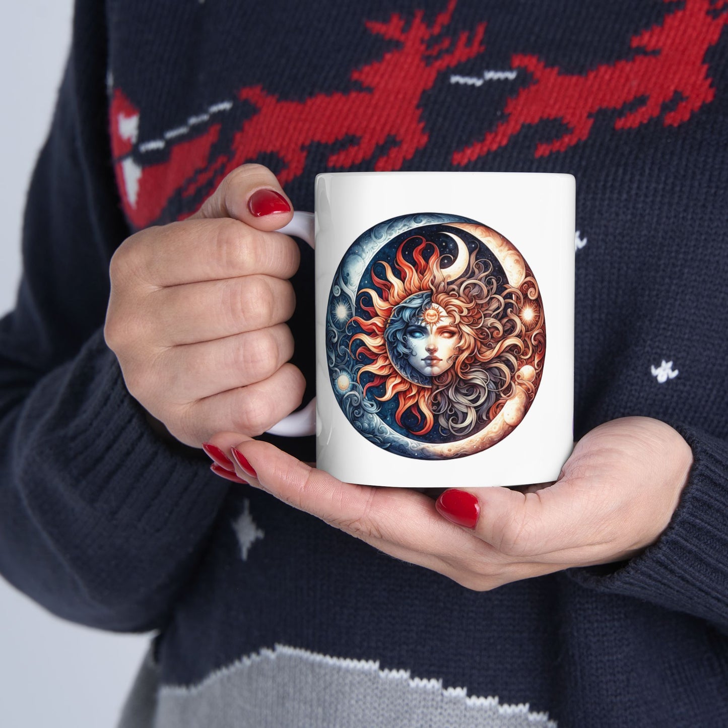 Celestial Vibrant Ceramic Mug - Artful Coffee Cup for Home & Office, Perfect Gift for Coffee Lovers, Unique Kitchen Decor, Tea Mug, Handmade Art